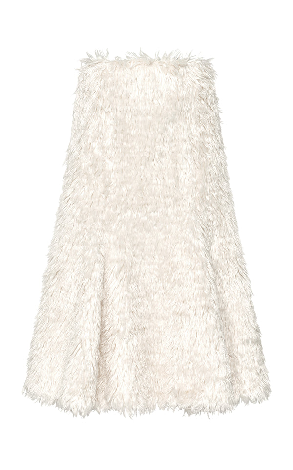 gabriela hearst Patterson Midi Skirt in Ivory Silk Fur
