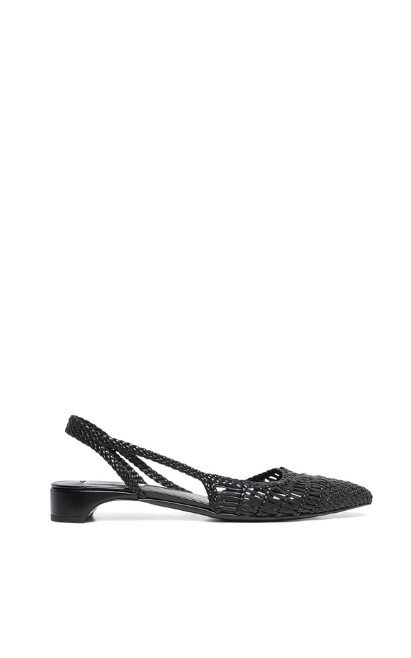 gabriela hearst Perro Braided Slingback Shoe in Black Leather