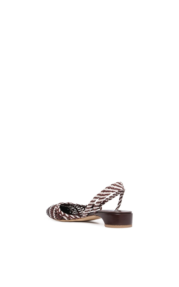 Gabriela Hearst Perro Braided Slingback Shoe In Chocolate Multi Leather
