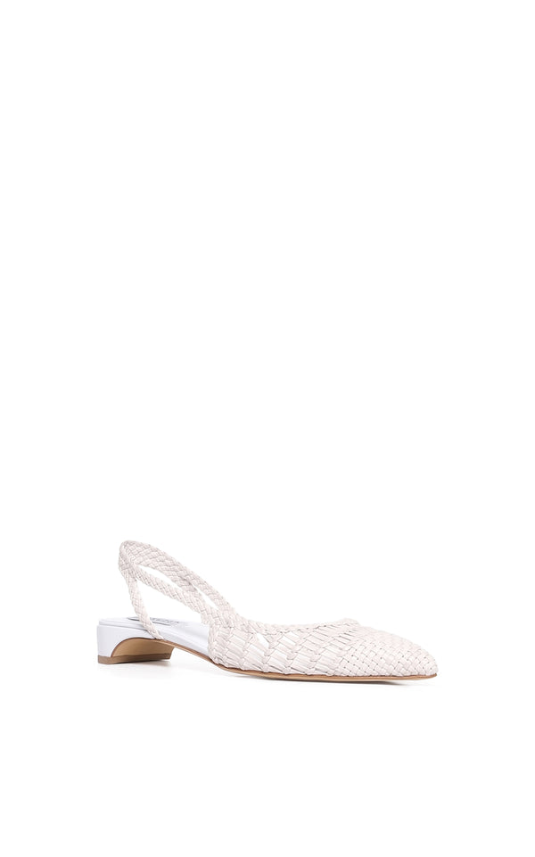 Gabriela Hearst Perro Braided Slingback Shoe In Pearlized White Leather