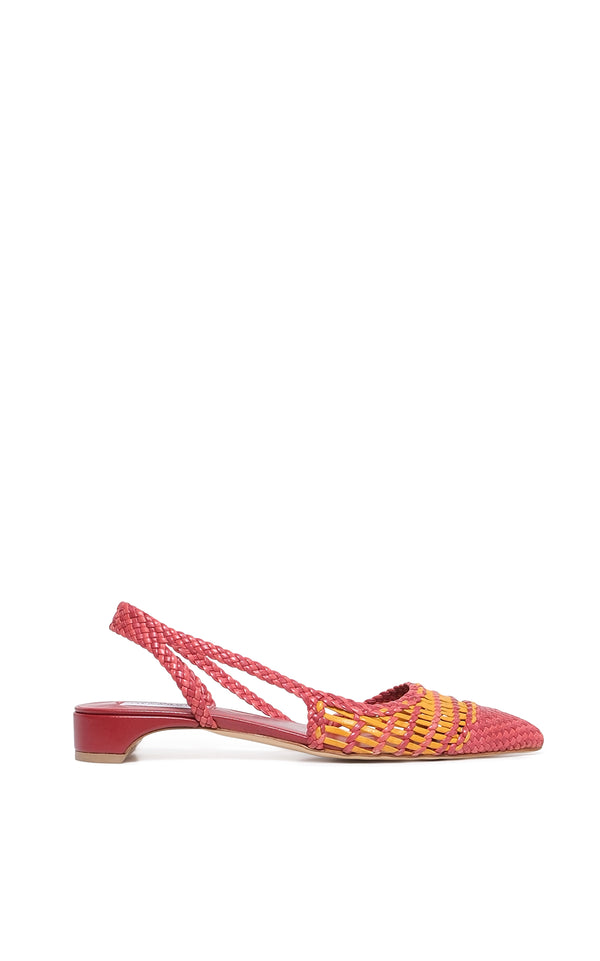 gabriela hearst Perro Braided Slingback Shoe in Pink Multi Leather