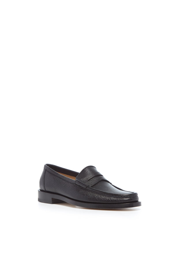 Gabriela Hearst Pierre Loafer In Black Textured Leather