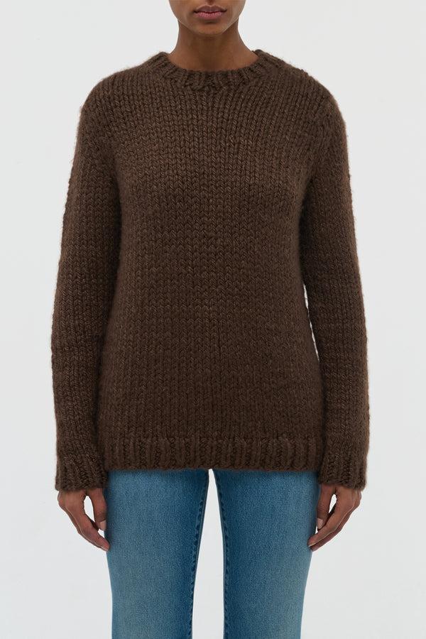 Gabriela Hearst Poros Knit Sweater In Chocolate Cashmere