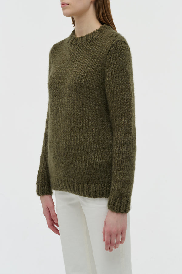 Gabriela Hearst Poros Knit Sweater In Olive Cashmere