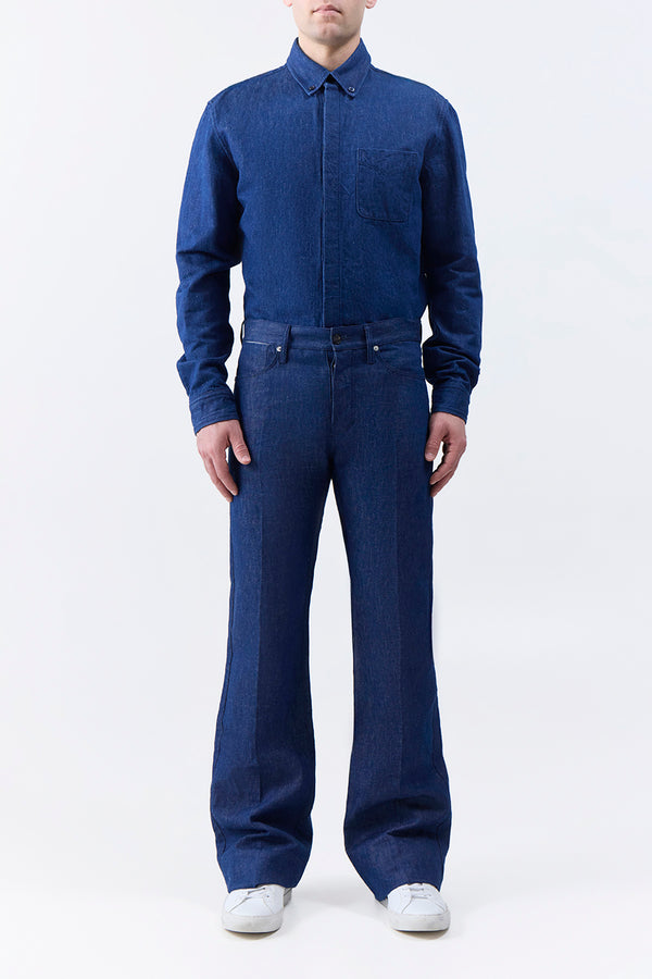 Gabriela Hearst Preston Five Pocket Pant In Recycled Cotton Linen Denim