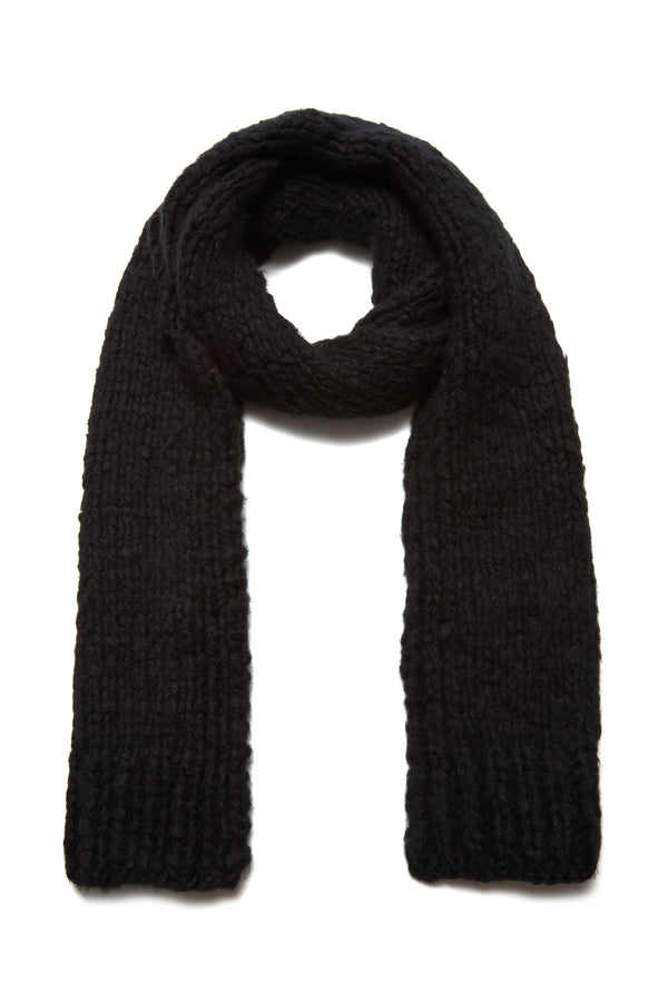 Gabriela Hearst Pyke Knit Scarf In Black Welfat Cashmere