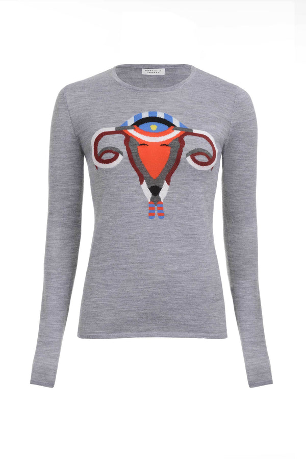 gabriela hearst Ram-Ovaries Knit Sweater in Grey Merino Wool