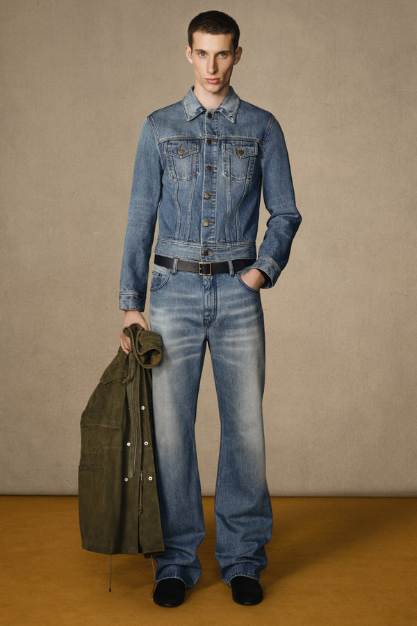 Gabriela Hearst Rey Straight-leg Five Pocket Pant In Uruguayan Blue Recycled Cotton Denim
