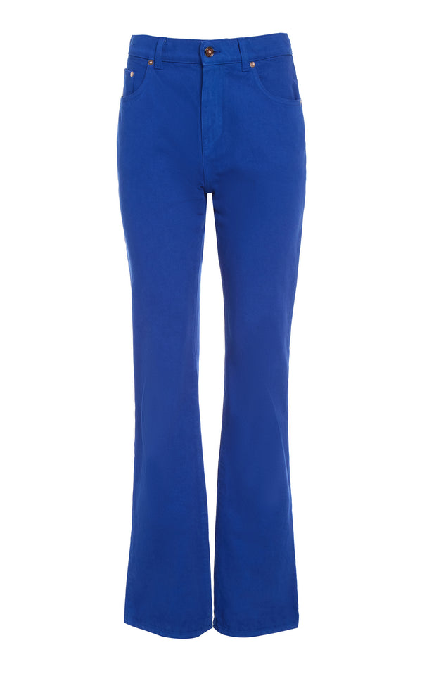 gabriela hearst Rey Straight-leg Jean in Cobalt Recycled Cotton Denim