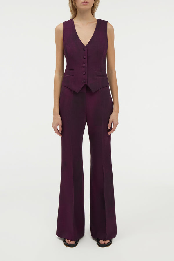 Gabriela Hearst Rhein Flare Pant In Bordeaux Virgin Wool