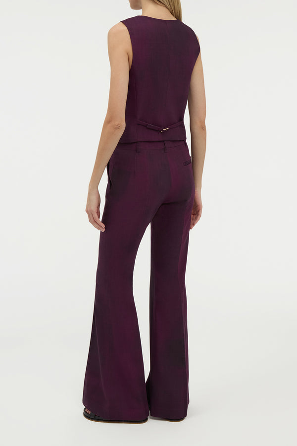 Gabriela Hearst Rhein Flare Pant In Bordeaux Virgin Wool