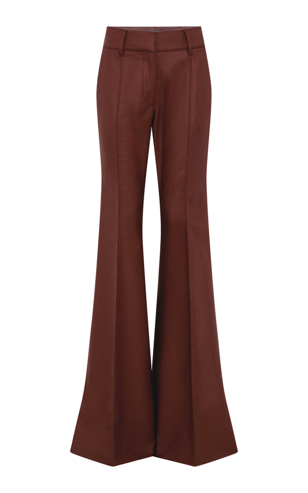 gabriela hearst Rhein Flare Pant in Burnt Sienna Wool Cashmere Flannel
