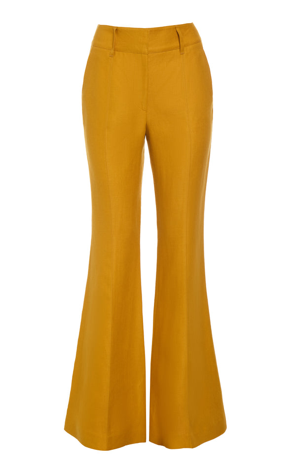 gabriela hearst Rhein Flare Pant in Golden Birch Linen Twill