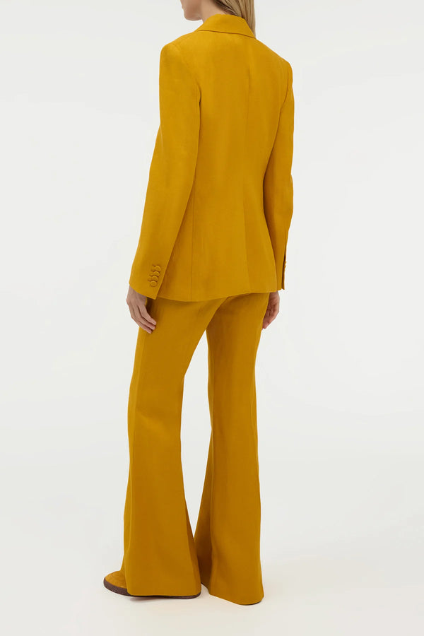 Gabriela Hearst Rhein Flare Pant In Golden Birch Linen Twill