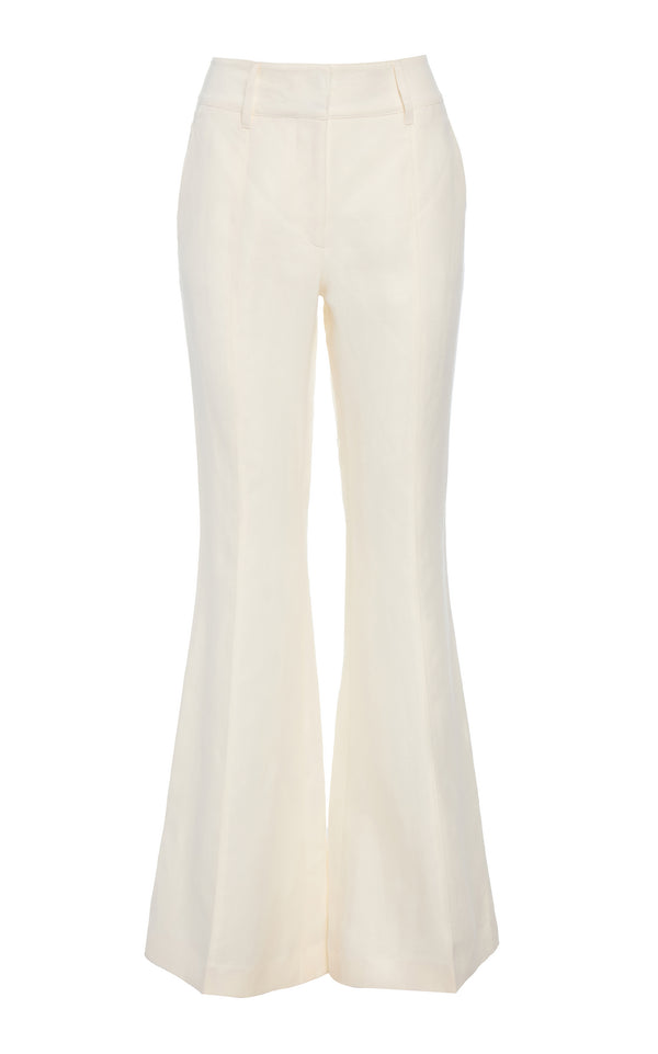 gabriela hearst Rhein Flare Pant in Ivory Linen Twill