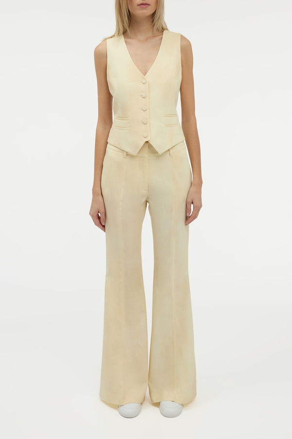 Gabriela Hearst Rhein Flare Pant In Ivory Virgin Wool