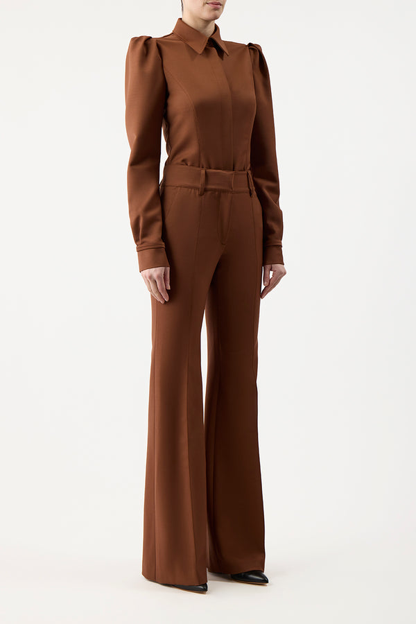 Gabriela Hearst Rhein Pant In Cognac Sportswear Wool