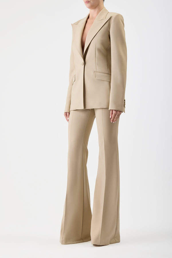 Gabriela Hearst Rhein Pant In Khaki Sportswear Wool