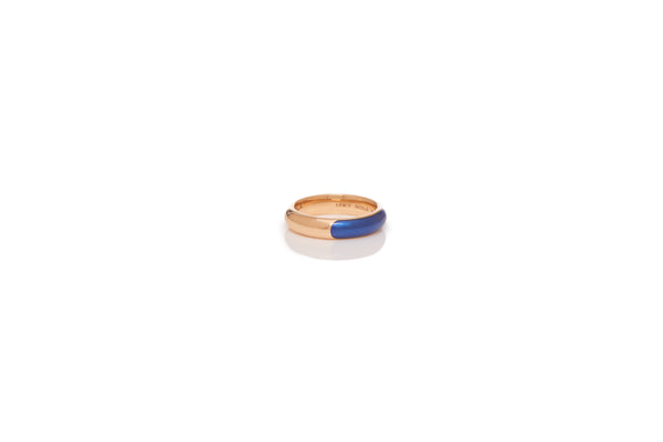 Gabriela Hearst Ring In 18K Rose Gold & Vitreous Blue Enamel