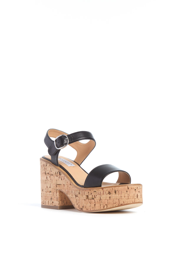 Gabriela Hearst Sardis Platform Sandal In Black Nappa Leather