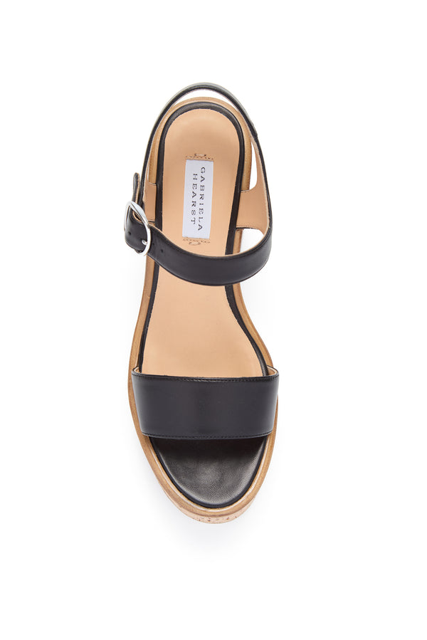 Gabriela Hearst Sardis Platform Sandal In Black Nappa Leather
