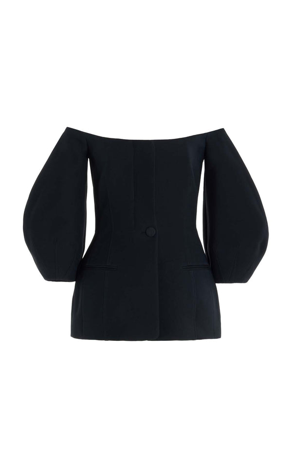 gabriela hearst Sawyer Jacket in Black Wool Silk Cady