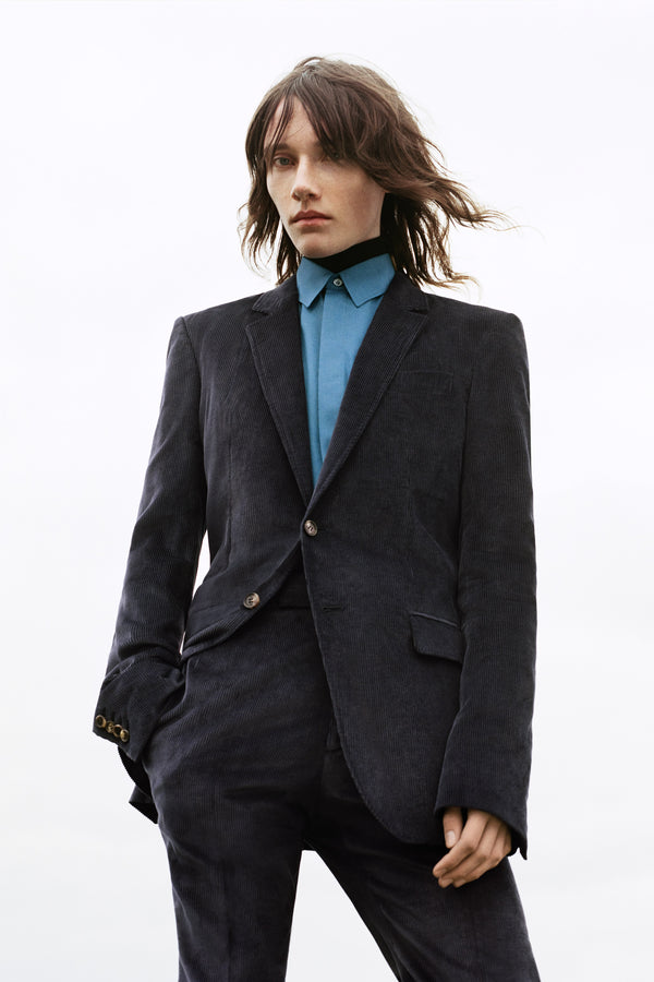 Gabriela Hearst Sebastian Pant In Dark Navy Sea Island Cotton Corduroy