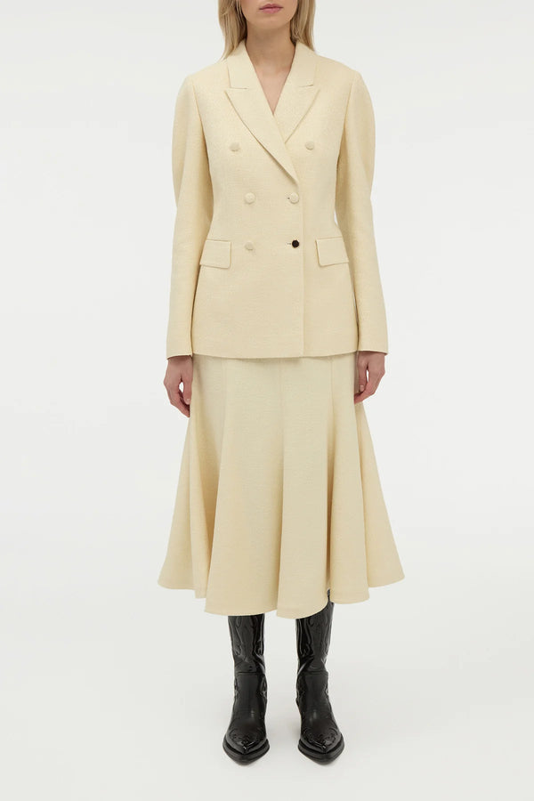 Gabriela Hearst Selma Maxi Skirt In Ivory Silk Tweed