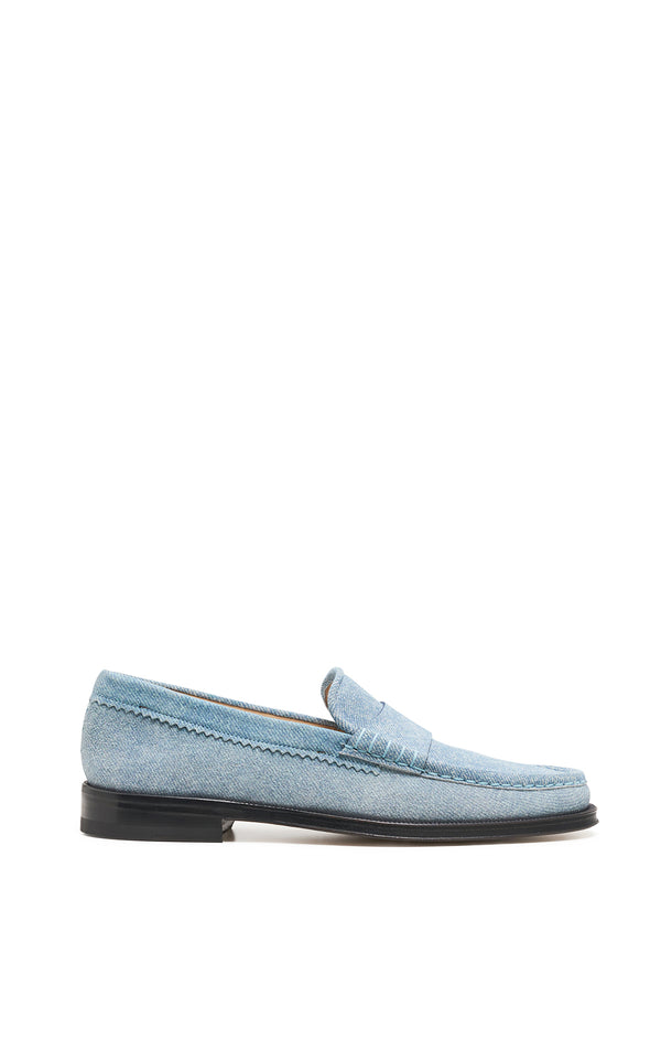 gabriela hearst Seren Loafer in Light Blue Suede Denim