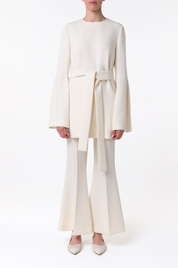 Gabriela Hearst Shandon Tunic In Ivory Double Face Wool Crepe