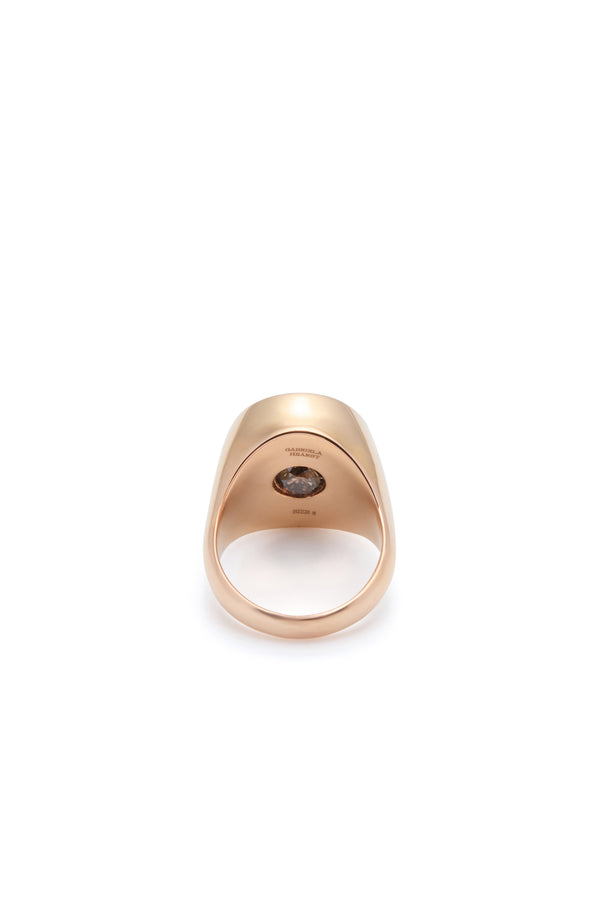 Gabriela Hearst Signet Ring In 18K Rose Gold & Tiger's Eye Stone With Brown Diamond