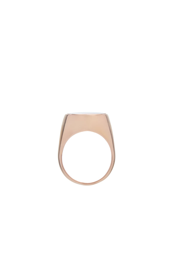 Gabriela Hearst Signet Ring In 18K Rose Gold & Tiger's Eye Stone With Brown Diamond