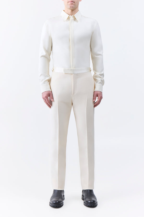 Gabriela Hearst Simons Pant In Ivory Wool Silk Cady