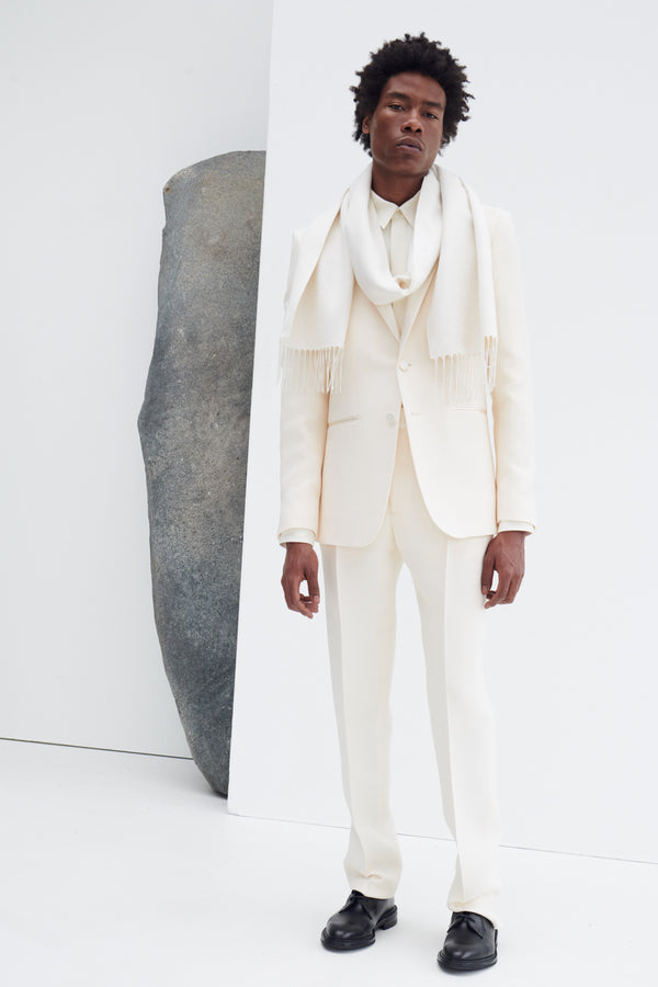 Gabriela Hearst Simons Pant In Ivory Wool Silk Cady