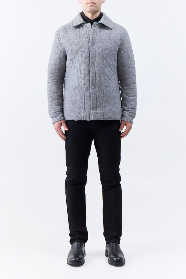 Gabriela Hearst Skye Paddock Jacket In Light Grey Melange Cashmere Linen