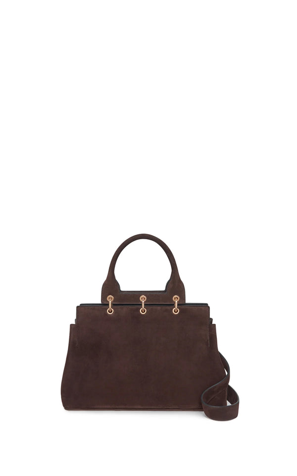 Gabriela Hearst Small Amethyst Bag In Dark Brown Suede