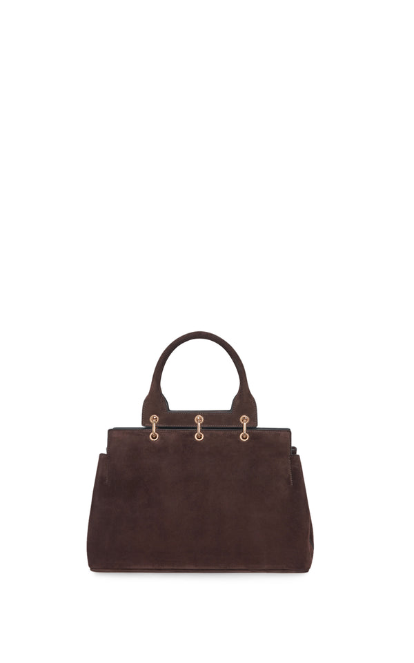 gabriela hearst Small Amethyst Bag in Dark Brown Suede