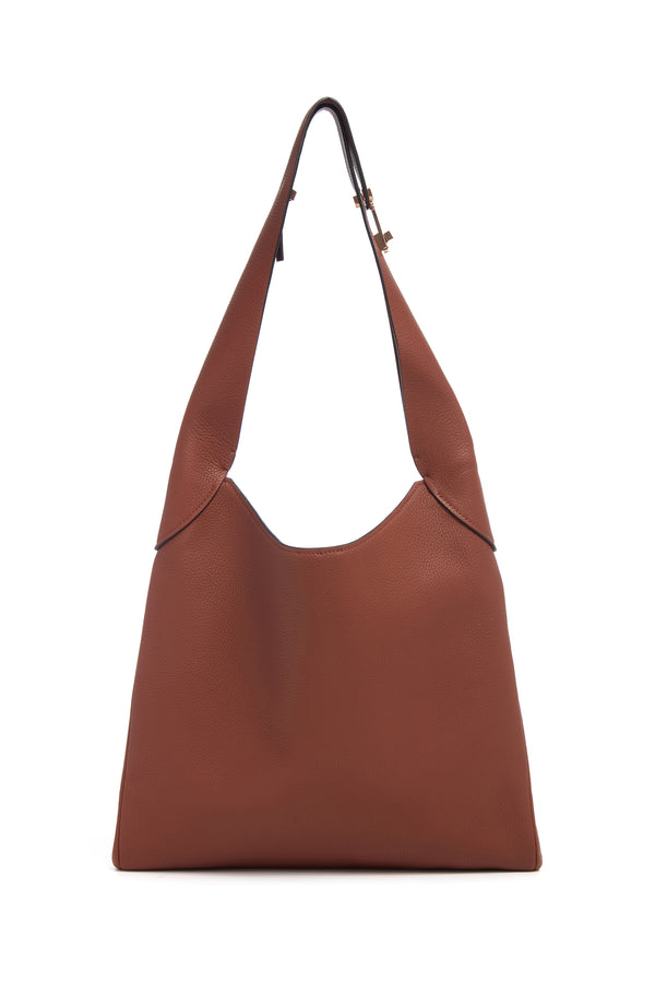 gabriela hearst Small Hobo Bag in Cognac Textured Nappa Leather