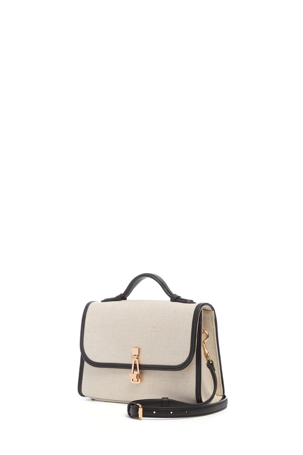 Gabriela Hearst Small Leonora Flap Bag In Beige Linen