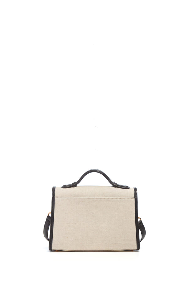 Gabriela Hearst Small Leonora Flap Bag In Beige Linen