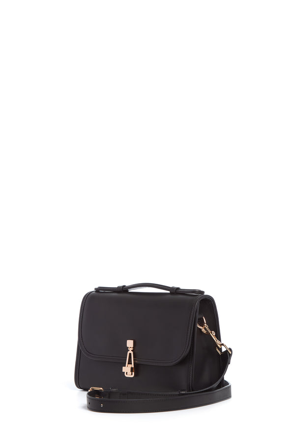 Gabriela Hearst Small Leonora Flap Bag In Black Leather