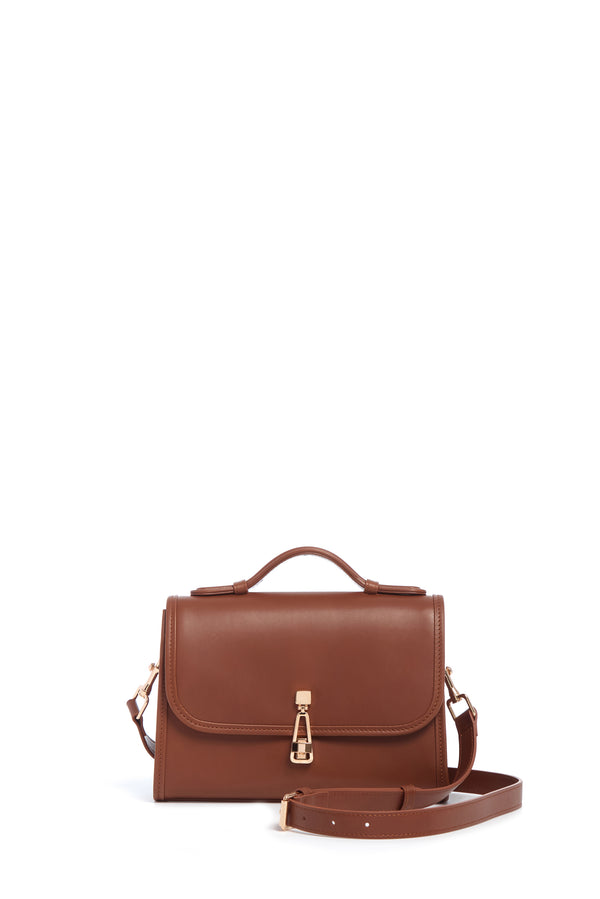 gabriela hearst Small Leonora Flap Bag in Cognac Leather