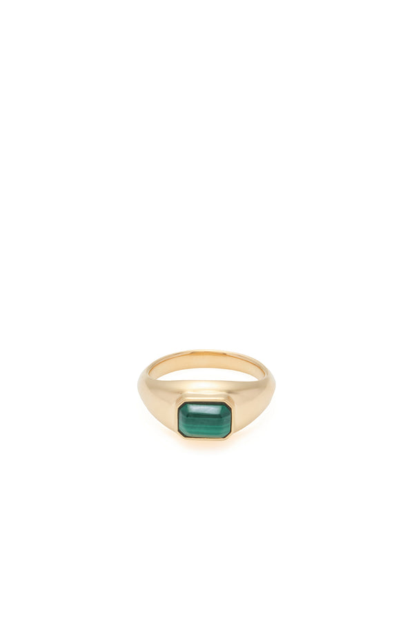 Gabriela Hearst Small Ring In 18K Yellow Gold & Malachite Stone