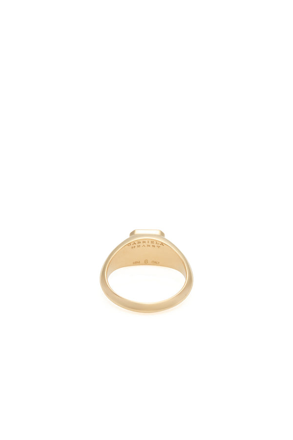 Gabriela Hearst Small Ring In 18K Yellow Gold & Tiger's Eye Stone