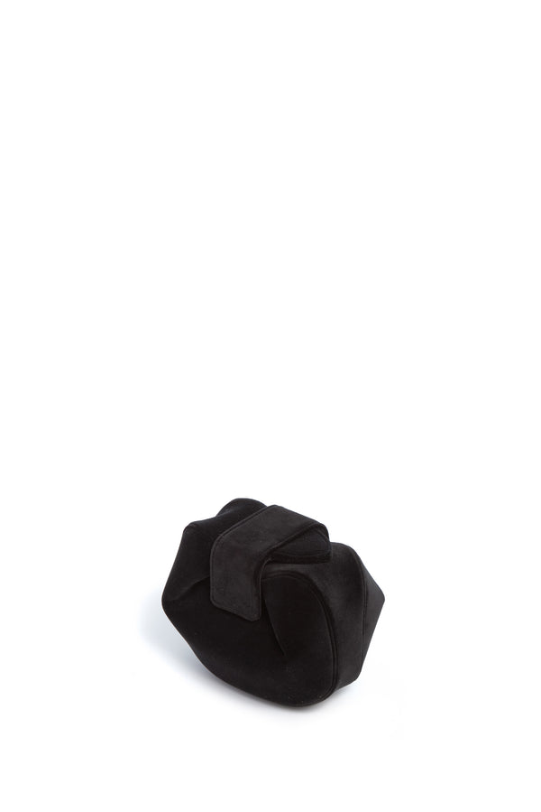 Gabriela Hearst Soft Demi Clutch In Black Cotton Velvet