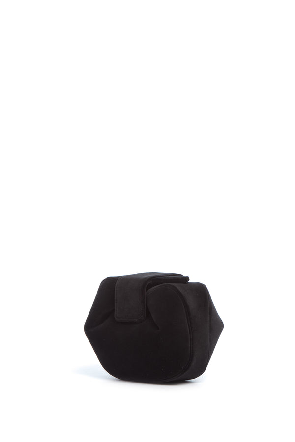 gabriela hearst Soft Demi Clutch in Black Cotton Velvet