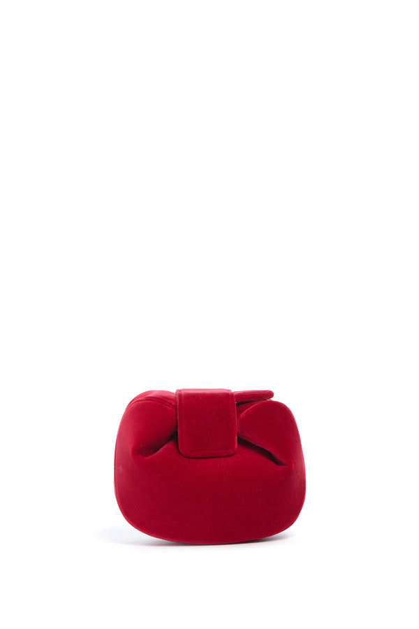 Gabriela Hearst Soft Demi Clutch In Scarlet Red Cotton Velvet