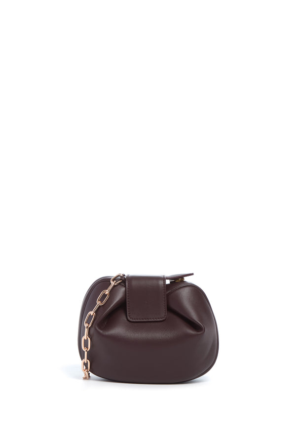 Gabriela Hearst Soft Demi Clutch With Chain In Bordeaux Nappa Leather