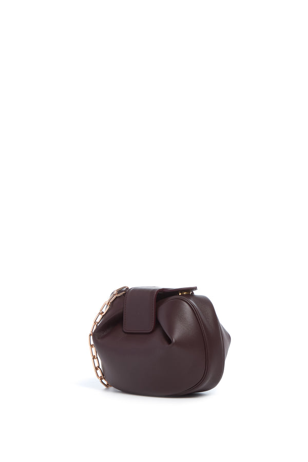 gabriela hearst Soft Demi Clutch with Chain in Bordeaux Nappa Leather