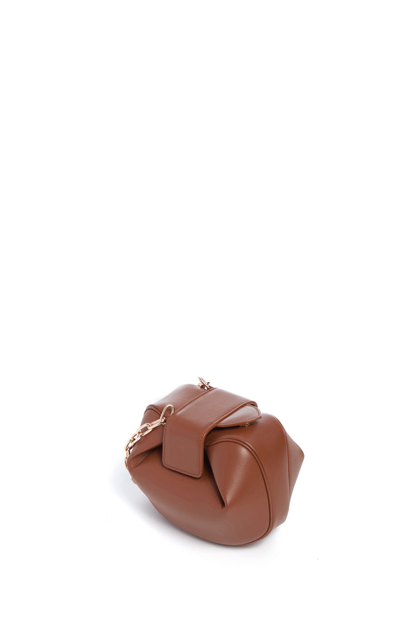 Gabriela Hearst Soft Demi Clutch With Chain In Cognac Nappa Leather